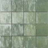 Zellige Glazed Ceramic Soft Green Mix 3"x3" | Tiles By Kia