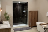 Black Ice Gloss Shower Wall Kit 30x60x94 | Tiles By Kia
