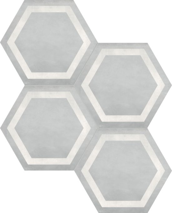 Form 7" Hexagon Frame Ice | Tiles By Kia