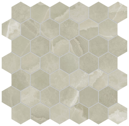 Lustra 2" Hex Onyx Sage Honed | Tiles By Kia