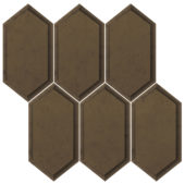 Obsidian Bronze Beveled Hexagon Mosaic | Tiles By Kia