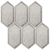 Obsidian Silver Beveled Hexagon Mosaic | Tiles By Kia