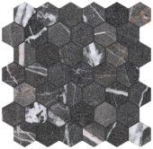 Royal Stoneworks 2" Regal Black Vein Hex | Tiles By Kia